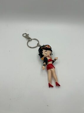 Betty Boop Red & Black Figurine Keychain